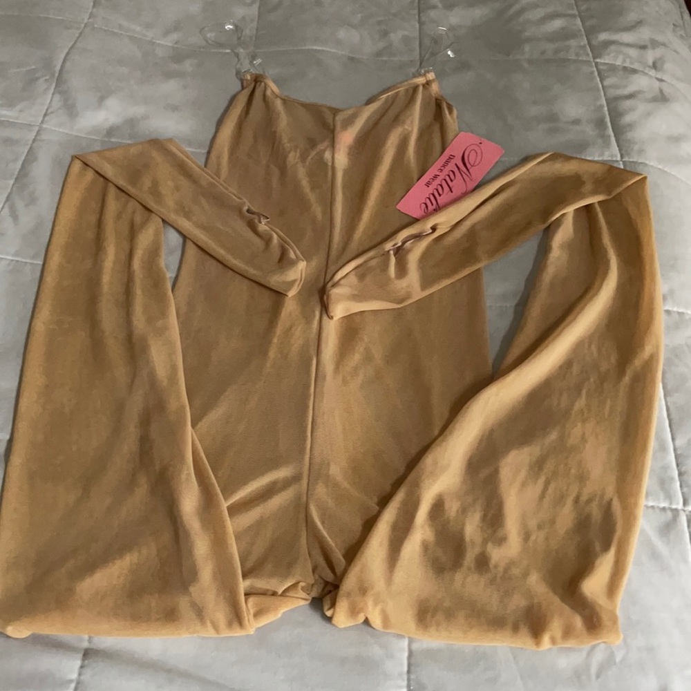 Sheer nude full body dance wear leotard small